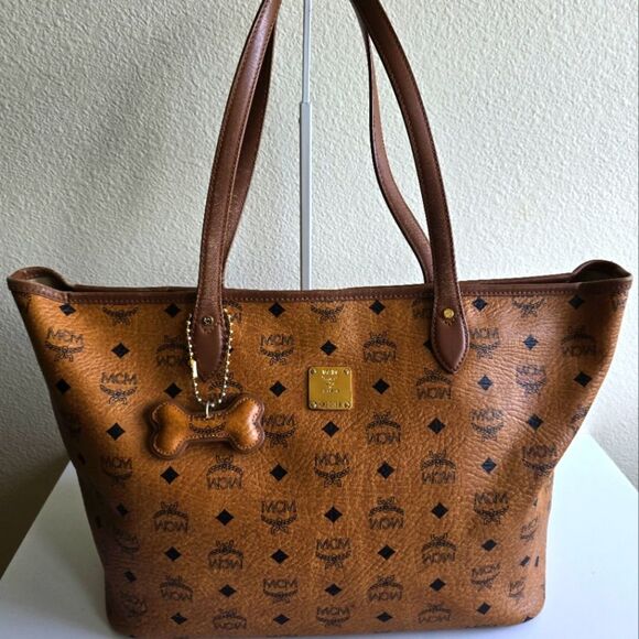MCM Visetos Tote Bag Cognac - Picture 1 of 16